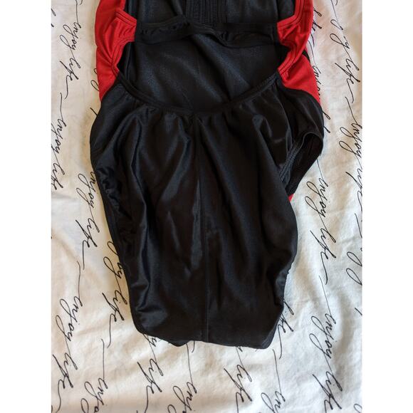 Speedo One Piece Swimsuit Black Red Women's Size 12 - Picture 4 of 8